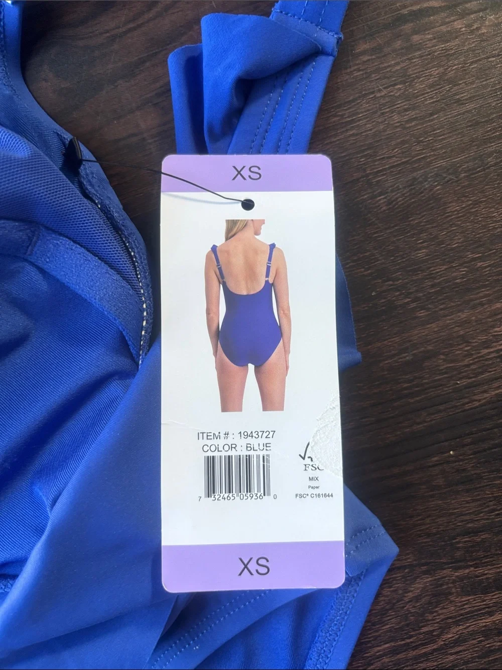 Dkny Cobalt Blue Ruffle Strap One-Piece Swimsuit - Picture 4 of 7